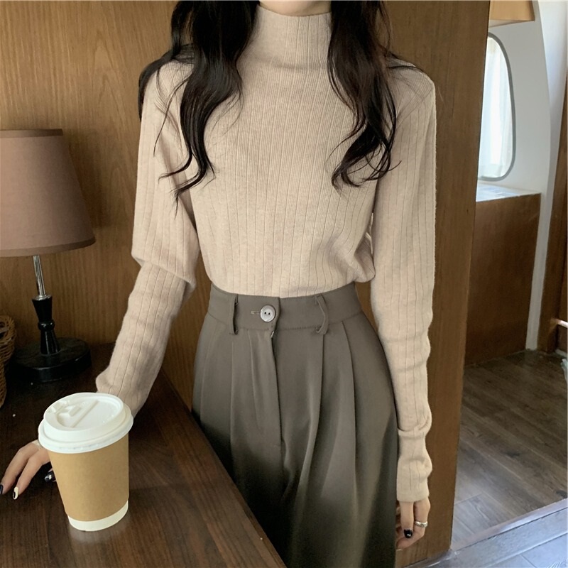 2026 New Style Base Layer Sweater for Women, Autumn and Winter Half-Turtleneck Knitwear, Spring and Autumn Stylish and Age-Reducing Top for Outerwear