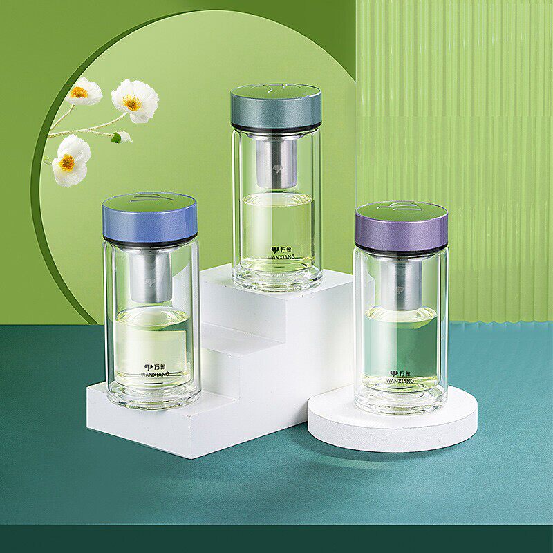 Vientiane double glazed cup male and female heat insulation can love flower tea cup small and stylish small capacity carry-on cup V161A