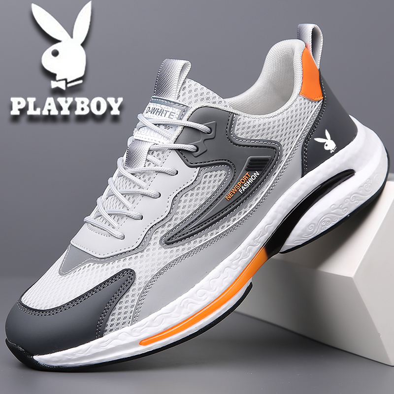 Playboy New Men's Shoes 2026 Summer Breathable Mesh Sports Casual Shoes Soft Sole Non-Slip Lightweight Running Shoes