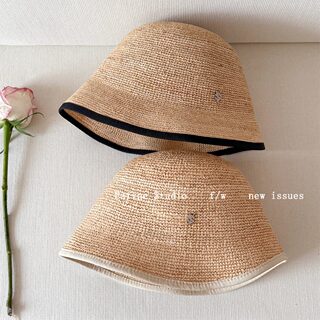 Ultra-Fine Imported Handmade Raffia Straw Fisherman Hat for Women, Summer Travel Vacation Sunshade Straw Hat, Beach Bucket Hat, Trendy