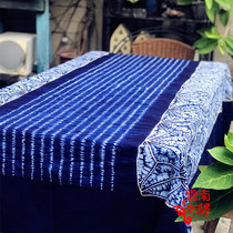 Yunnan Dali exquisite handmade tie-dyed bed sheets and tablecloths sofa release - Lancang Mountain Snow Picture (195×145CM)