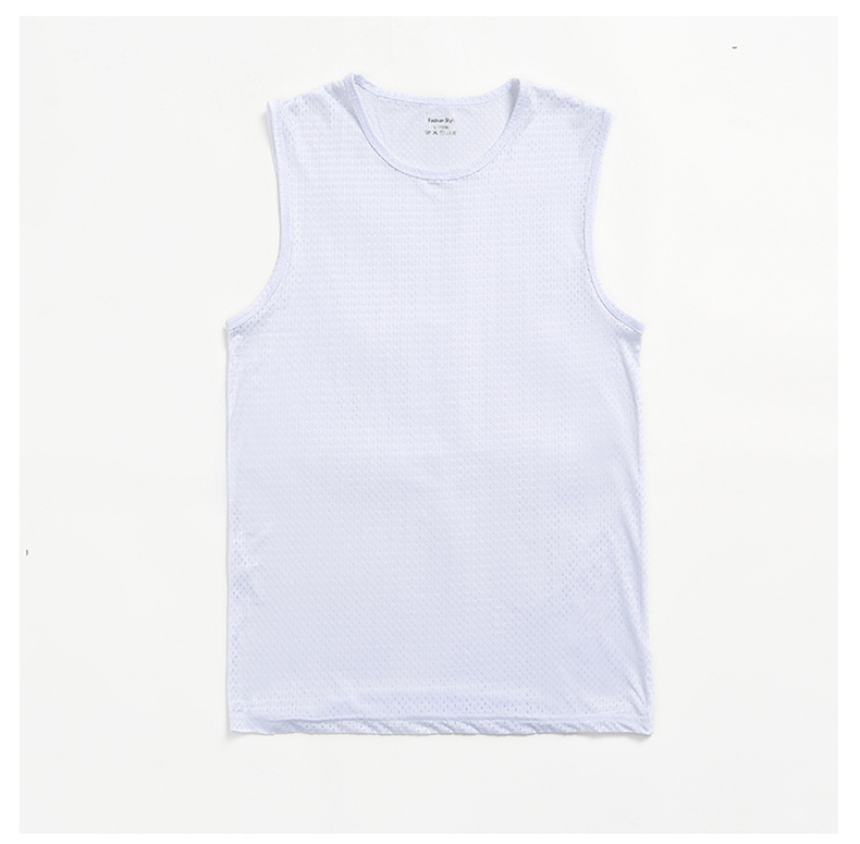 Lưới băng lụa vest nam lỏng thể thao khô nhanh không tay T-Shirt vai rộng tay áo thể dục triều thương hiệu mồ hôi vest mùa hè ăn mặc