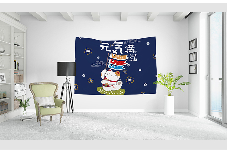 Lucky Cat nền tường vải bọc phòng ngủ tấm thảm treo đỏ vải lưới neo hình ảnh tường nền sofa bọc - Tapestry thảm decor phòng ngủ