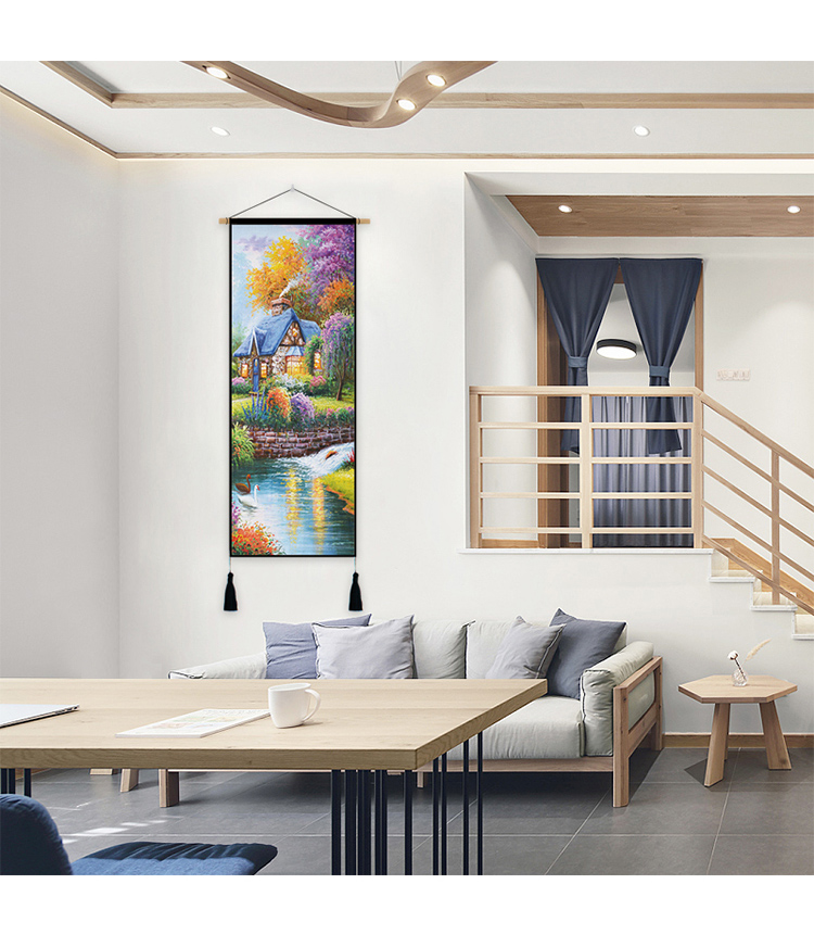 Hiện đại phong cách châu Âu bức tranh sơn vải vườn lối vào hành lang trang trí bông tấm thảm vải treo tranh tường hành lang phiên bản dọc - Tapestry thảm tường