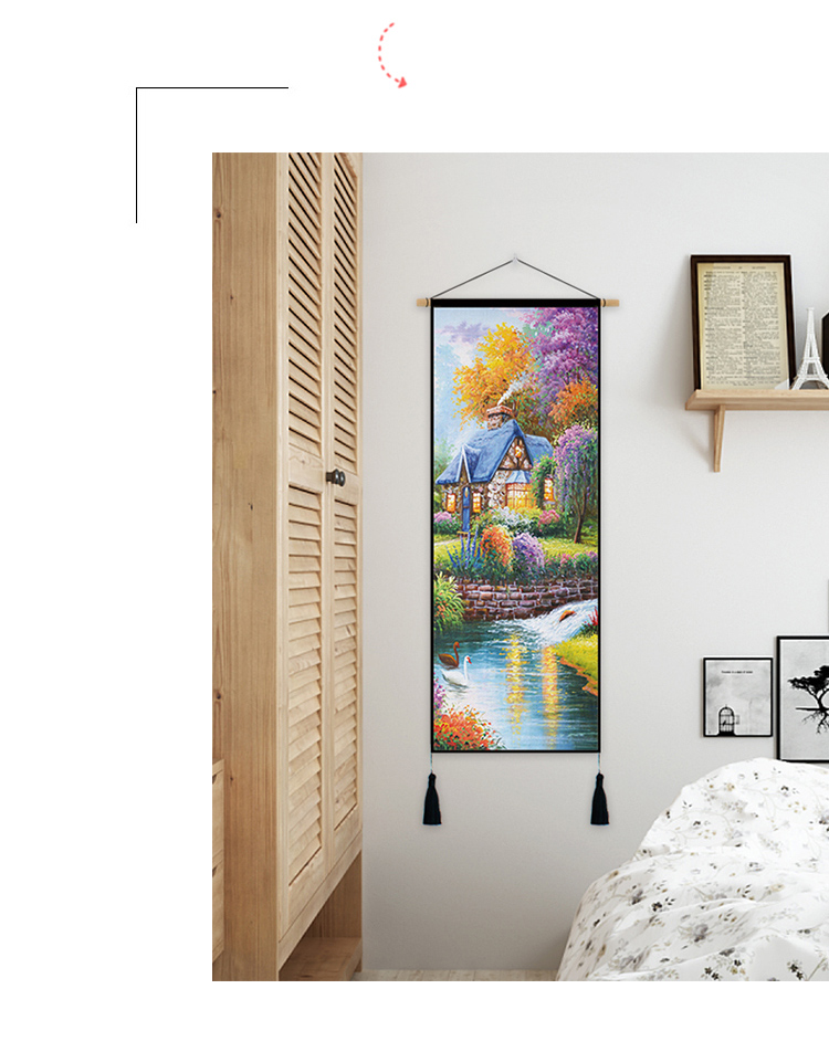 Hiện đại phong cách châu Âu bức tranh sơn vải vườn lối vào hành lang trang trí bông tấm thảm vải treo tranh tường hành lang phiên bản dọc - Tapestry thảm tường