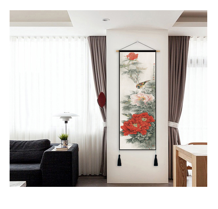Mới của Trung Quốc bông lanh nghệ thuật sơn hành lang trang trí tấm thảm bức tranh hiên bức tranh tường phòng khách phòng ngủ đồng hồ điện hộp sơn trang trí thảm treo tường khổ lớn