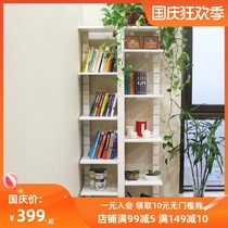 Customized multi-layer shelf free combination clip storage frame wooden simple bookshelf living room floor frame