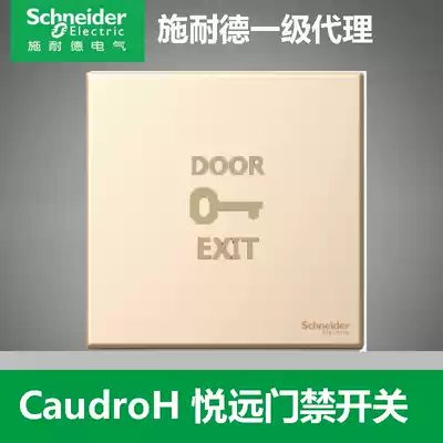 Schneider Yueyuan style gold open self-reset access control switch glass DOOR DOOR EXIT button DOOR EXIT DOOR EXIT
