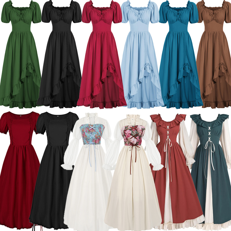 Halloween Renaissance Dress Women's Medieval Costume Victorian Era European and American Performance Costume