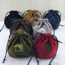 Flannel bag drawstring pocket out portable small money bag cosmetics accessories change storage bucket bag bag lucky bag