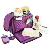 Mummy mother bag shoulder crossbody multi-function large capacity mother and baby baby bag can be hung baby carriage baby out light