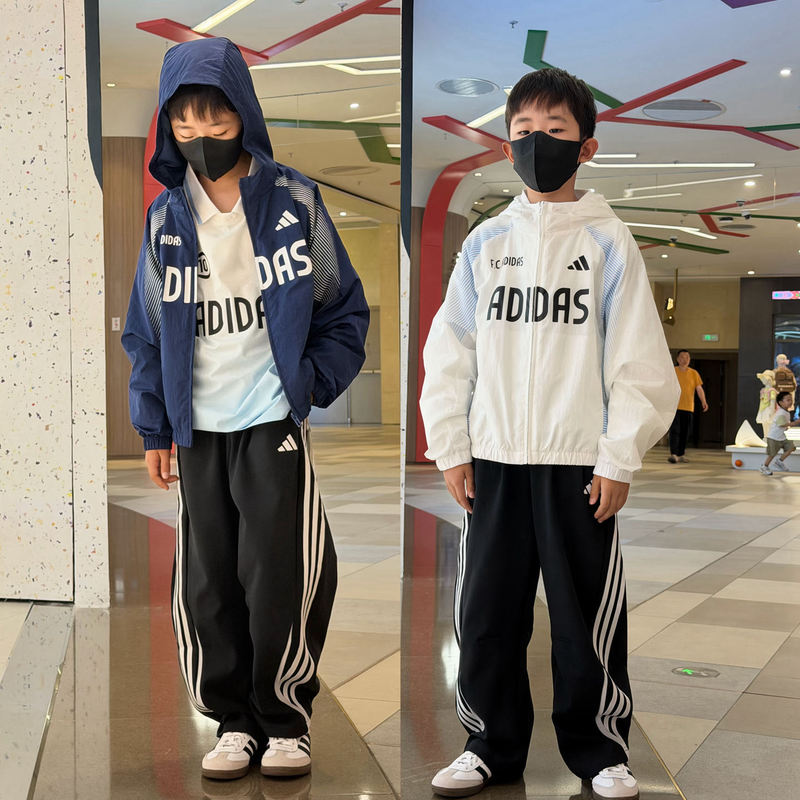 Adidas Children's Clothing 26 Autumn New Style Windproof and Water-Repellent Hooded Jacket for Boys and Girls, Versatile Sports Jacket Ld7361 Adidas Children's Clothing 26 Autumn New Style Windproof and Water-Repellent Hooded Jacket for Boys and Girls, Versatile Sports Jacket Ld7361