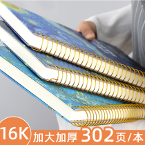 Retro creative b5 coil book thick simple oil painting large notepad stationery notebook student horizontal line book