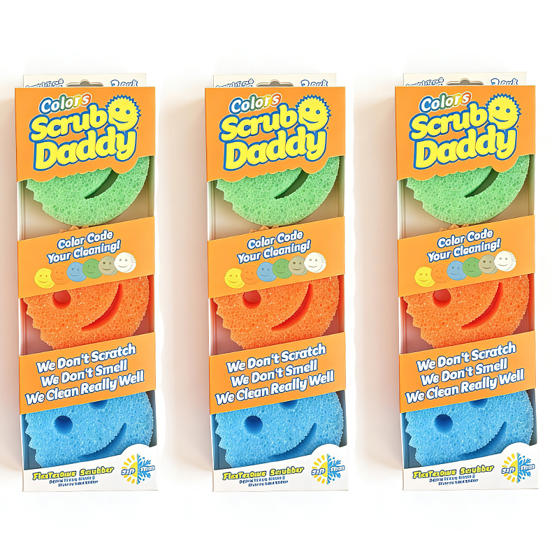 Scrub Daddy Is an American Scrub Sponge That Doesn'T Damage Coatings, Made from Eco-Friendly Materials That Become Softer When Heated
