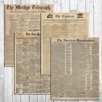 junik journal large size retro hit bottom material paper collage in English newspaper bills book page handbill stickers