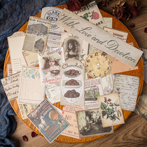 junik journal retro material mixed bag large size doing old English book sheet sheet music bill handbill stickers