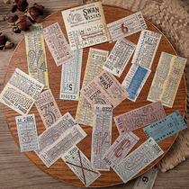 junik journal retro wind hand tent sticker bag for old stamp paper paste painting abroad English adhesive