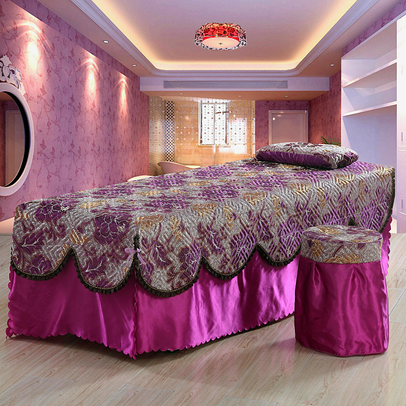 Mới bốn mùa phổ quát vẻ đẹp trải giường massage cơ thể bốn bộ thẩm mỹ viện trải giường bốn bộ ga trải giường spa