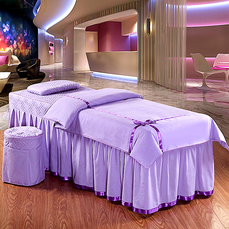 Ren Beauty khăn trải giường denim bedspread giường bìa có thể được tùy chỉnh massage dầu gội đầu massage bedspread màu đơn giản - Trang bị tấm ga trải giường gội đầu