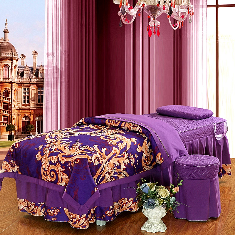 Ren Beauty khăn trải giường denim bedspread giường bìa có thể được tùy chỉnh massage dầu gội đầu massage bedspread màu đơn giản - Trang bị tấm