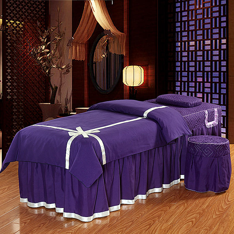 Ren Beauty khăn trải giường denim bedspread giường bìa có thể được tùy chỉnh massage dầu gội đầu massage bedspread màu đơn giản - Trang bị tấm ga trải giường gội đầu