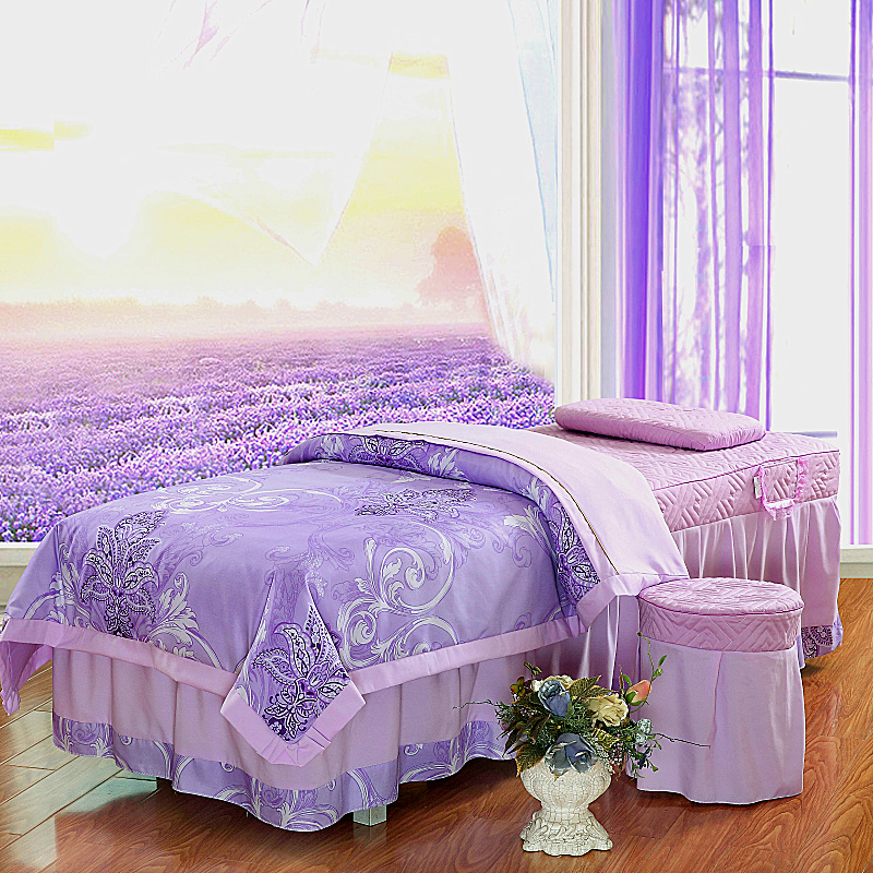 Ren Beauty khăn trải giường denim bedspread giường bìa có thể được tùy chỉnh massage dầu gội đầu massage bedspread màu đơn giản - Trang bị tấm ga trải giường gội đầu