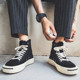 Summer Canvas Shoes Men's High-Top Korean Style Versatile Low-Top Casual Shoes Breathable New Black Mid-Top Trendy Sneakers