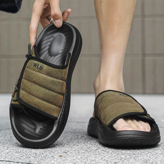 Slippers for Men to Wear Outside in Summer, Wear-Resistant and Trendy Outdoor New Non-Slip Beach Casual Genuine Leather Soft-Soled High-End Sandals