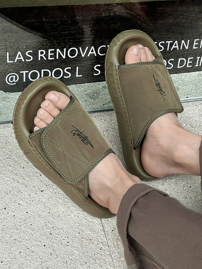 Men's Slippers for Outdoor Wear 2025 Summer New Style Outdoor Trendy Casual Beach Genuine Leather Soft Sole Non-Slip Sports Sandals