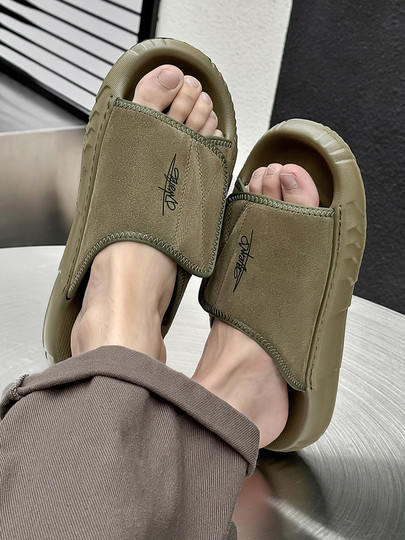 Men's Slippers for Outdoor Wear 2025 Summer New Style Outdoor Trendy Casual Beach Genuine Leather Soft Sole Non-Slip Sports Sandals