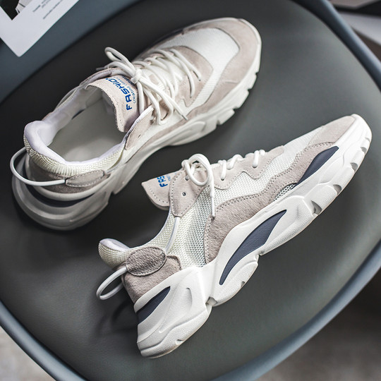 Dad Shoes Men's New Summer Casual Mesh Breathable Shoes Soft Sole Lightweight Running Shoes Student Outdoor Sports Shoes