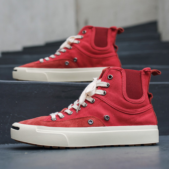 Canvas Shoes for Men, High-Top Summer Trendy New Casual Shoes, Mid-Top Breathable Korean Style Versatile Low-Top Black Sneakers