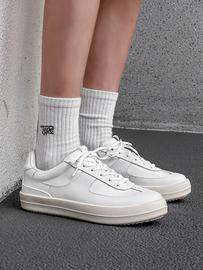 Men's Sneakers 2025 New Summer Style Genuine Leather Korean Fashion Casual Canvas Shoes Versatile Thick-Soled Breathable White Shoes