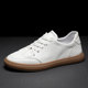 Summer Sneakers Low-Top Men's Trendy Korean Style Breathable Sports Casual White Shoes Genuine Leather Japanese Versatile White Leather Shoes
