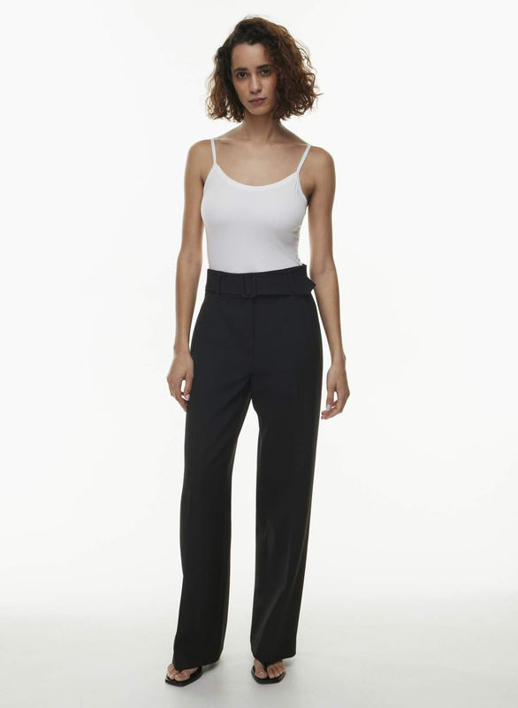 Aritzia@Wilfred Portuguese Fabric High-Waisted Slimming Wide-Leg Pants Straight-Leg Pants with Belt Long Pants