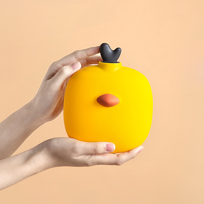 Bird silicone hot water bottle cute cartoon chick filling water warm hand treasure ice bag animal trumpet flushing water warm baby cute