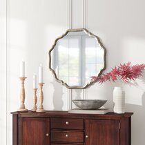 Round antique mirror American hanging wall vanity mirror guest restaurant sofa background Wall Wall Wall decorative mirror home bathroom mirror