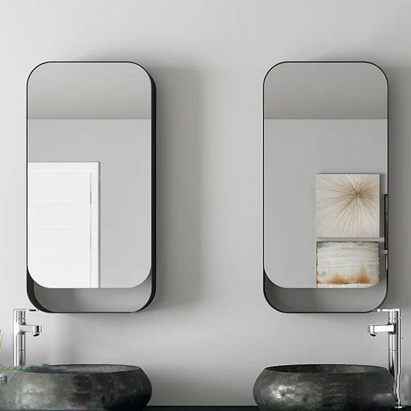 Square mirror cabinet Nordic simple bathroom mirror cabinet Multi-function wall-mounted light luxury storage mirror cabinet Bathroom makeup mirror customization