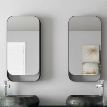 Square mirror cabinet Nordic simple bathroom mirror cabinet multifunctional wall hanging light luxury storage mirror cabinet bathroom vanity mirror custom