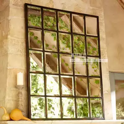 Square black entrance decorative mirror dining room background Wall Wall Wall Mirror American bathroom mirror European classical M0153