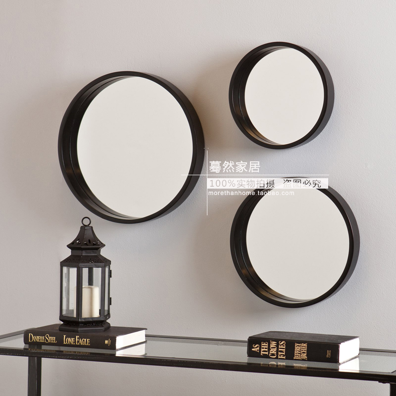 American round mirror Nordic xuanguan mirror dining room decorative mirror living room background wall hanging mirror European mirror combination M552