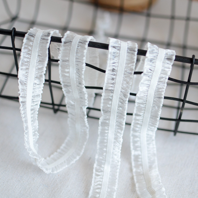 Elastic lace accessories good elastic white double-sided yarn quality elastic lace baby clothes accessories width 2CM
