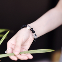 Obsidian Bracelet Female Sterling Silver Original New Product Merchants Natural Crystal Fashion Personality Single Circle Hand String