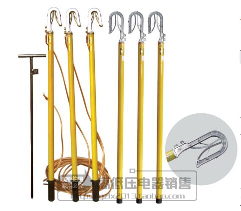 Outdoor large double tongue high voltage short circuit grounding wire JT-1901T 10KV ground rod