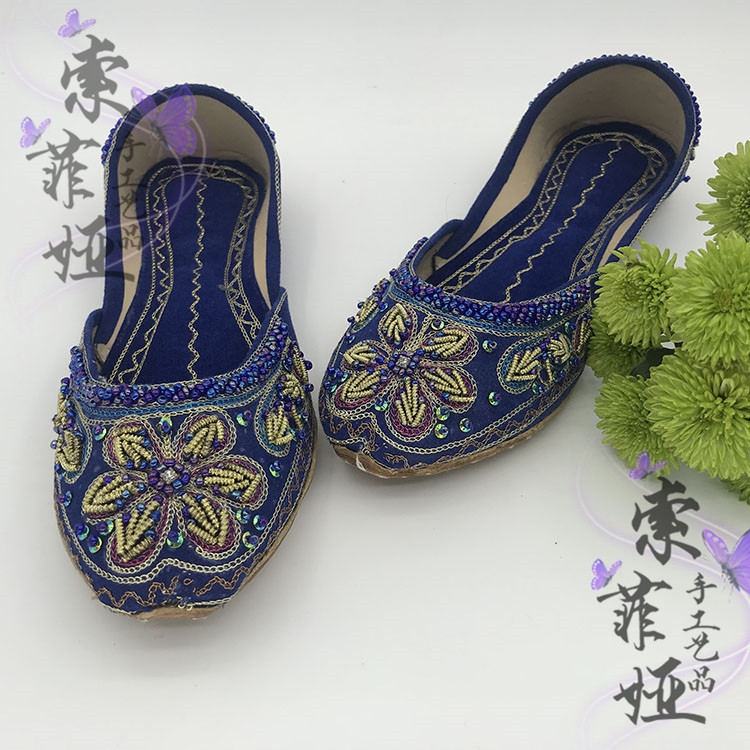 Pakistan Handmade Refined Handmade Shoes India-Pakistan National Style Handmade Shoes Sunflower Heavy Industry Embroidered Face Shoes