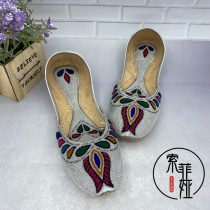 Pakistani handmade shoes embroidery thread handmade cowhide Indian Pakistani ethnic style embroidery embroidery thread shoes silver