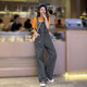 Internet celebrity denim overalls for women Spring and Autumn 2024 new loose fat mm plus long tall large size wide leg jumpsuit