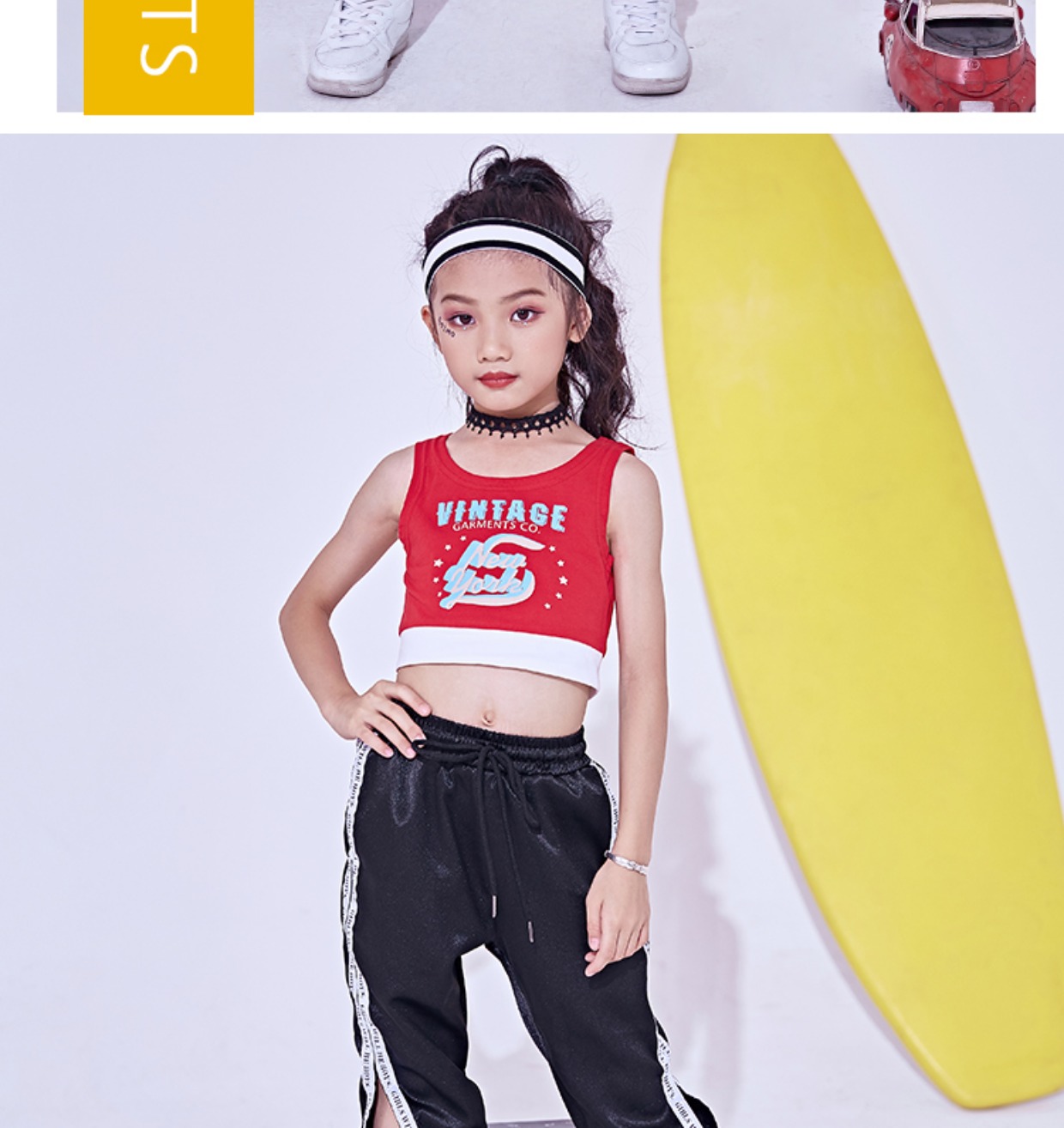 Trang phục khiêu vũ dành cho nữ Street Tide Set dành cho trẻ em Quần áo nhảy hip-hop Girls Lumbar Phiên bản Hàn Quốc Trang phục Jazz Dance quần áo trẻ em đẹp