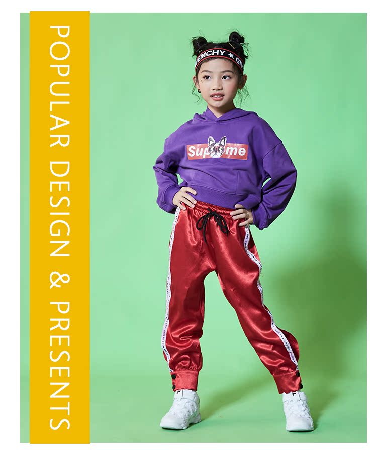 Cô gái biểu diễn trang phục hip hop đường phố biểu diễn điệu nhảy jazz mùa đông nhảy hiện đại quần áo cho bé gái