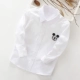 Áo sơ mi bé trai 2019 mới xuân hè quần áo trẻ em giản dị áo sơ mi trẻ em lớn tay dài cotton bé sơ mi trắng - Áo sơ mi áo sơ mi bé trai 7 tuổi